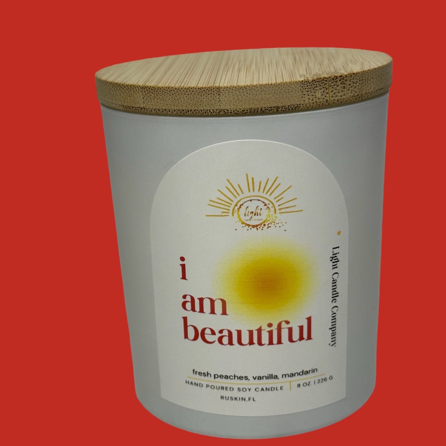 I am Beautiful candle: Signature line